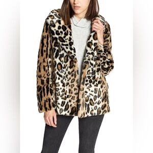 Sanctuary Seeing Spots Leopard Faux Fur Coat Size Small